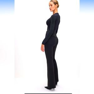 Good American designer Scuba Boss straight pant trouser black001 size 2